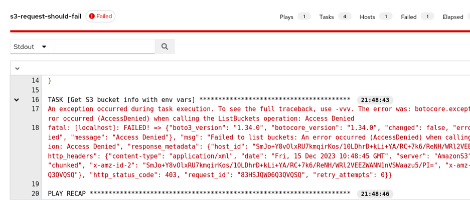 Test Job Template with Failure