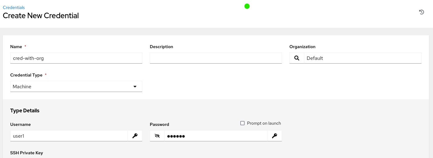 Credential with an Organization